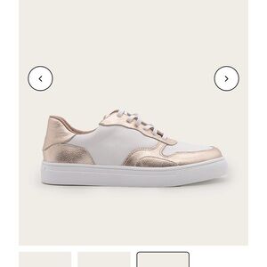 White and Gold leather Sneakers- Kannas